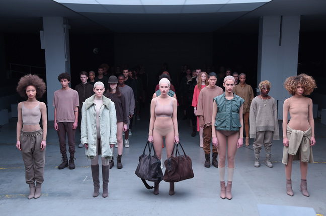 Models walk the runway at the adidas Originals x Kanye West YEEZY SEASON 1 fashion show during New York Fashion Week Fall 2015 at Skylight Clarkson Sq on February 12, 2015 in New York City